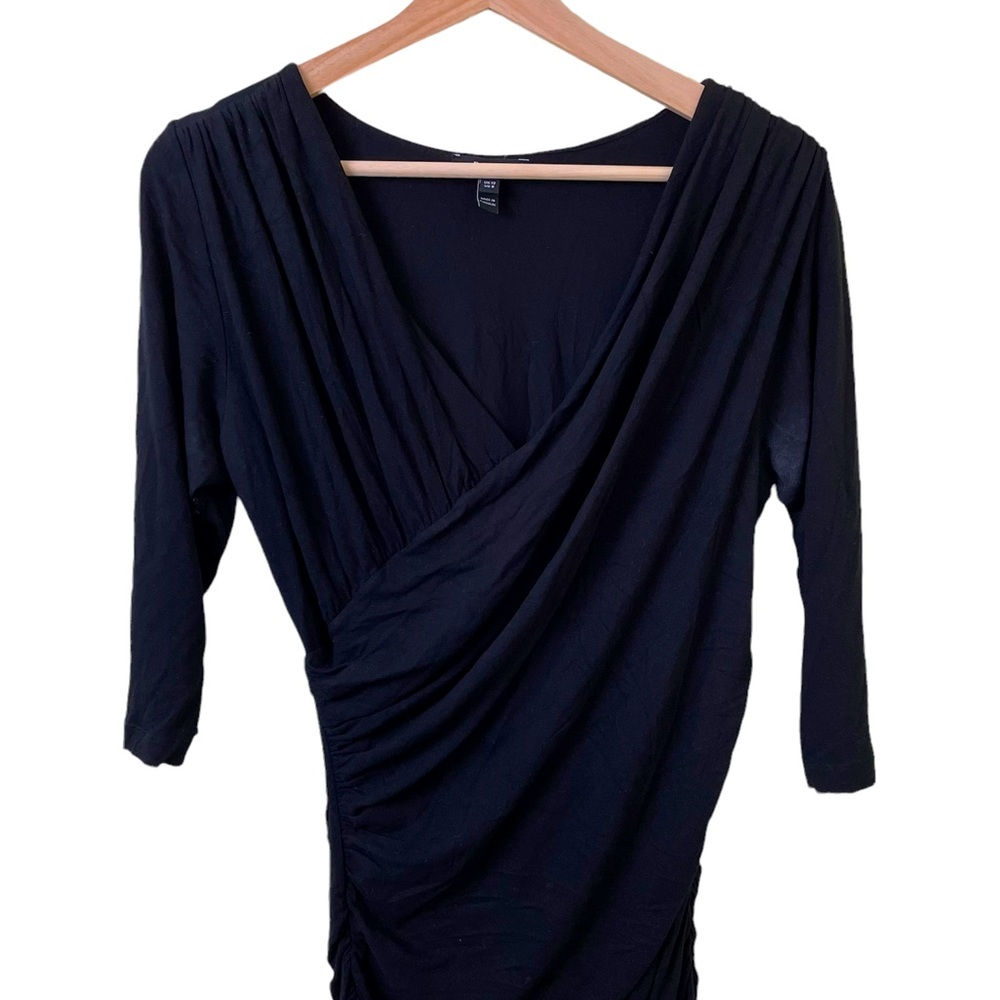Baukjen Baukjen Baukjen Black Wrap Ruched Dress in Size 8